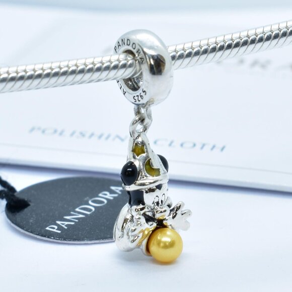 Authentic Pandora Mickey Sorcerer Magic Silver Charm #215 - Picture 1 of 3